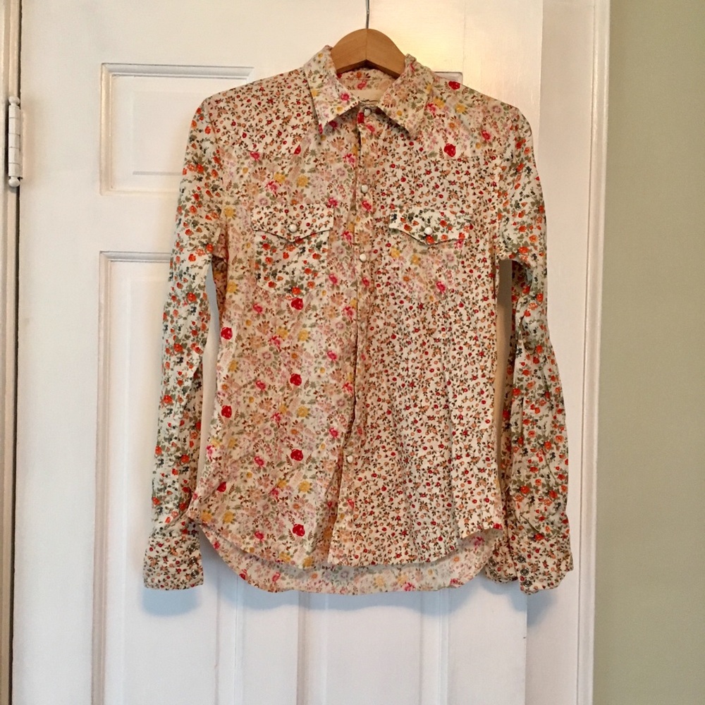 True Religion Button Down in Mixed Floral Prints